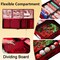 Gift Wrap Organizer 42 Inch, 600d Oxford Fabric Christmas Wrapping Paper Storage Containers Bag w/Useful Pockets Fits Storing Rolls, Ribbons, Bows Red